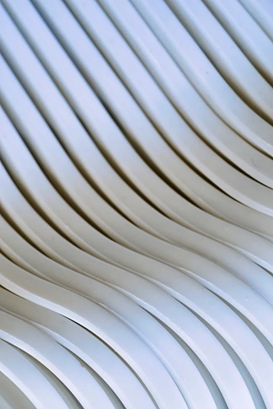 Abstract architectural detail of wave like textures.